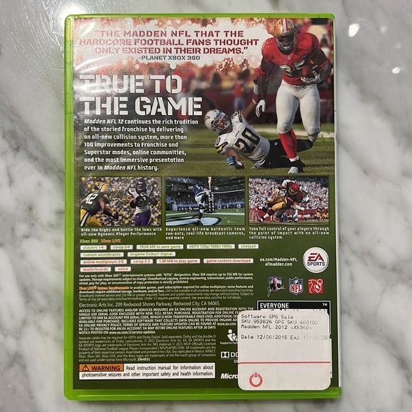 XBOX 360 Madden 🏈 NFL 12 be - Picture 2 of 4